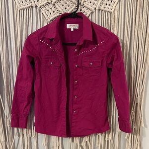 Shyanne Girls Fuchsia Button Down Shirt